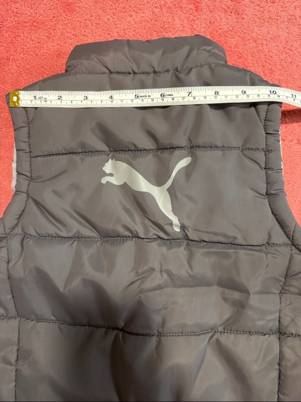 Puma Kids Gray Quilted Puffer Vest - Picture 6 of 8